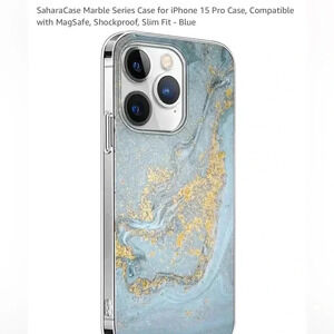 Saharacase marble series IPhone 15 pro case. New in box.